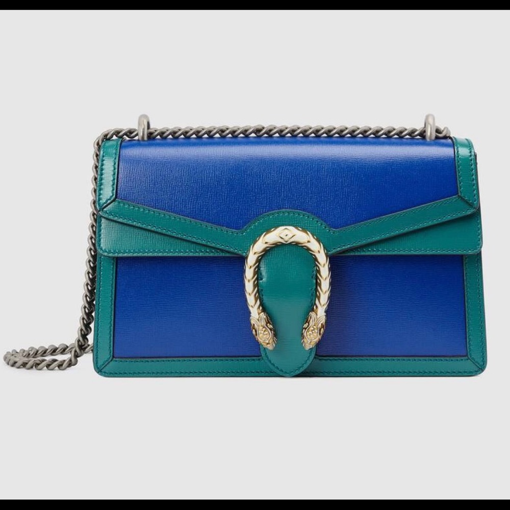 GUCCI
Calfskin Small Dionysus Shoulder Bag Blue Turquoise